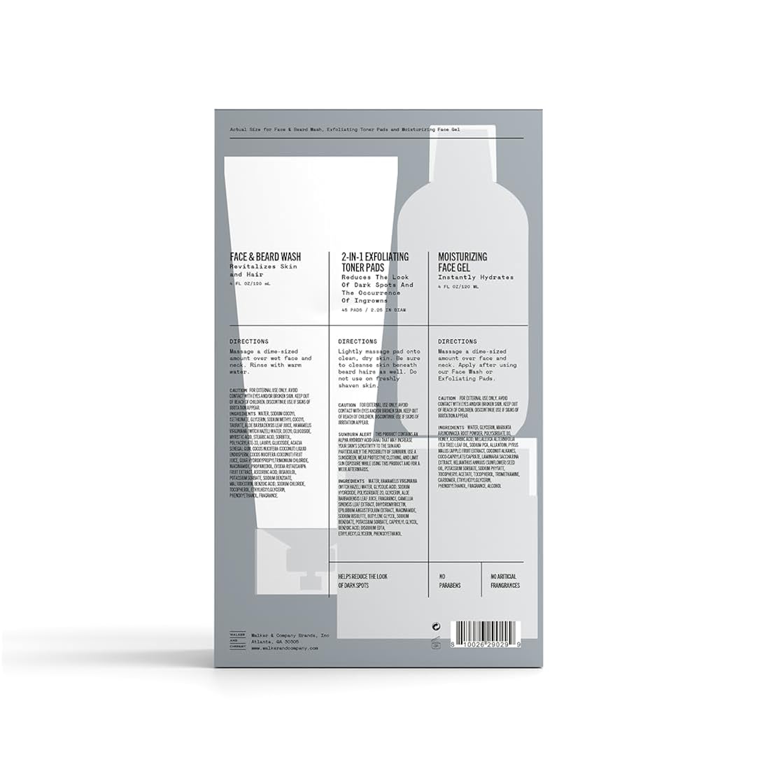 Bevel Facial Skin Care Set For Men - Mens Skincare Kit Routine Includes Face Wash With Aloe Vera, Glycolic Acid Exfoliating Pads, Lightweight Face Moisturizer, Helps Treat Blemishes And Bumps