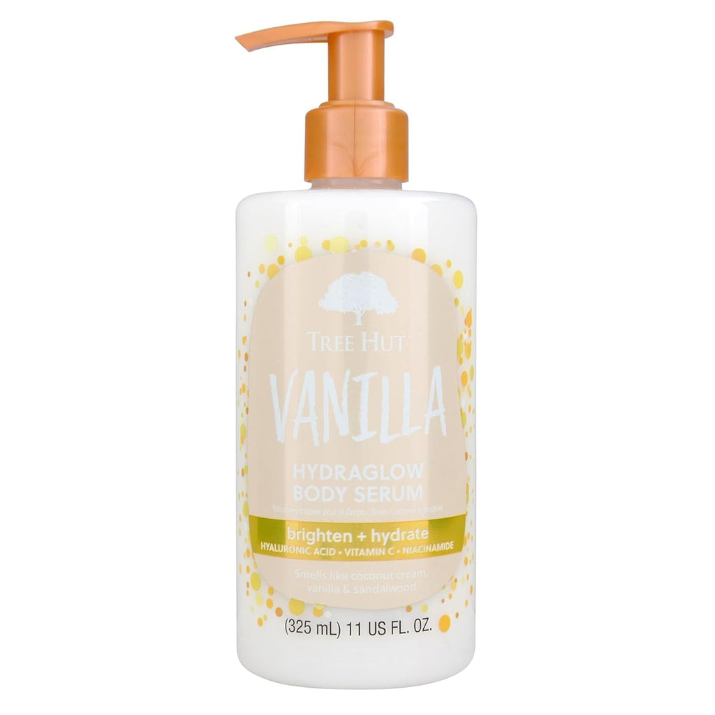 Tree Hut Vanilla Hydraglow Body Serum, Brighten & Hydrate, With Hyaluronic Acid, Vitamin C & Niaciamide, 11 Oz.