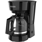 Black+Decker 12-Cup Coffee Maker With Easy On/Off Switch, Easy Pour, Non-Drip Carafe With Removable Filter Basket, Vortex Technology, Black