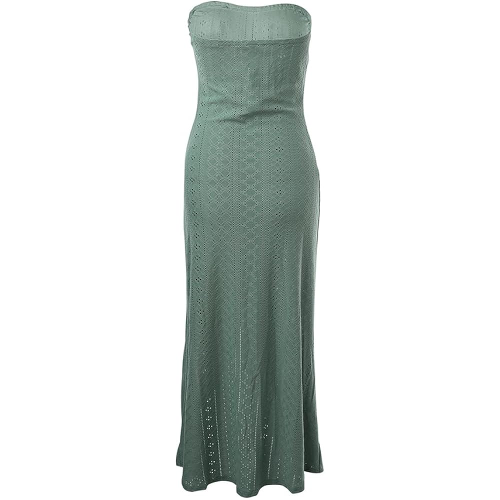 Chicme Women'S Strapless Maxi Bodycon Dresses Wrap Asymmetrical Beach Maxi Long Dress Beach Sunset Dress