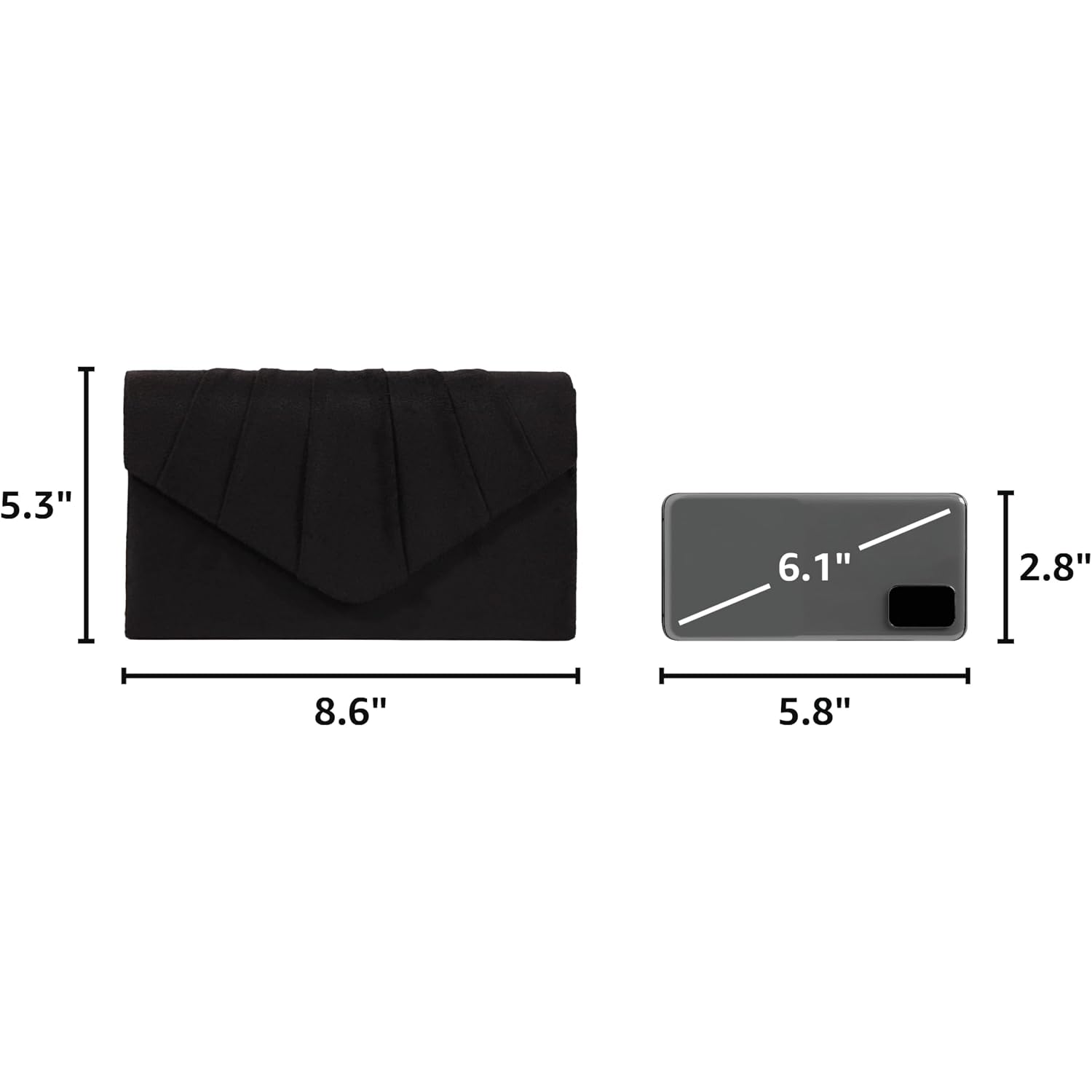 Clutch Purse Evening Bag For Women Evening Wedding Party Velvet Suede Pleated Handbag