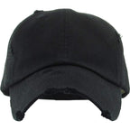 KBETHOS Vintage Washed Distressed Cotton Dad Hat Baseball Cap Adjustable Polo Trucker Unisex Style Headwear Black Trucker