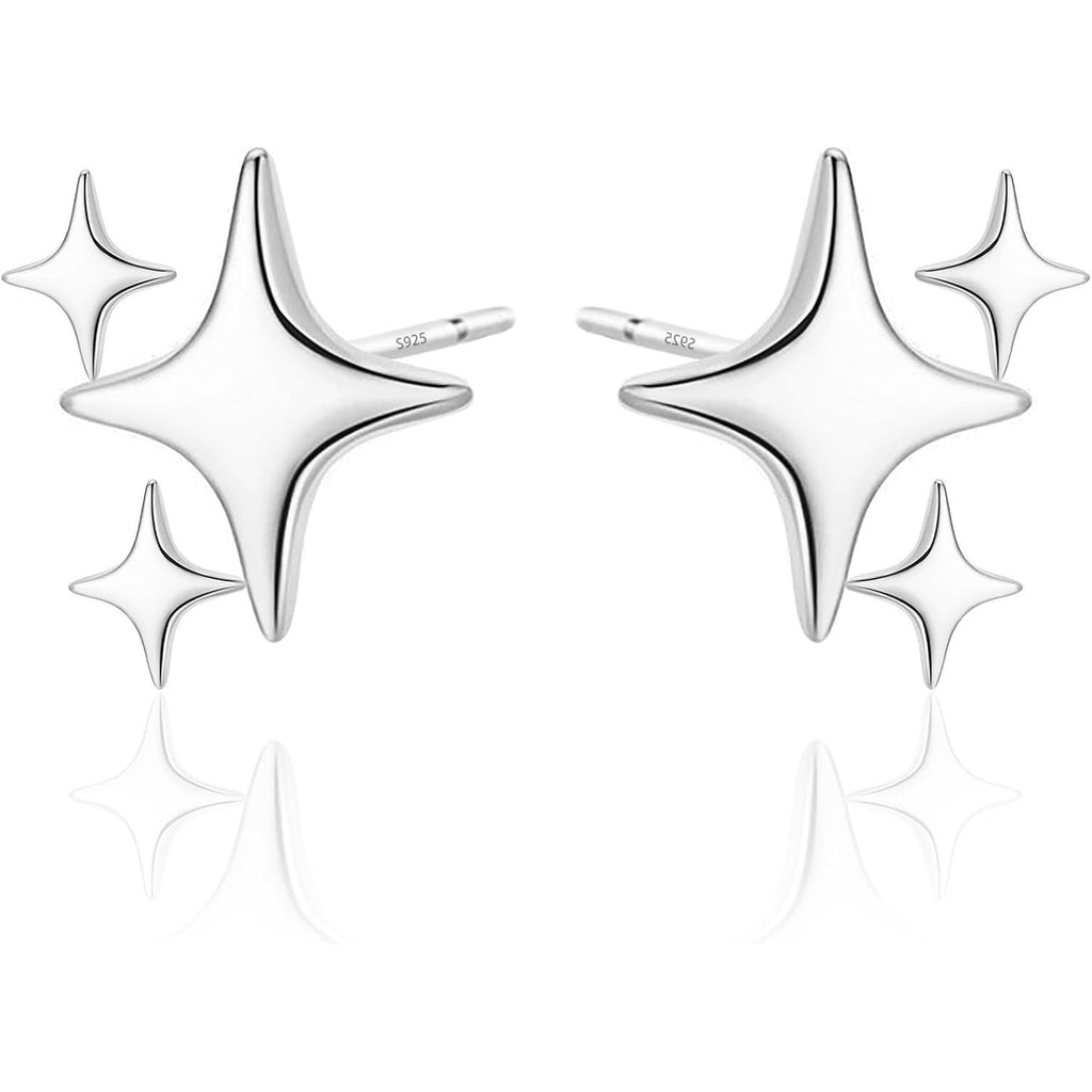 Sterling Silver Post Star Stud Earrings for Women Teen Girls Gifts Trendy Hypoallergenic Small Post Pierced Studs Earrings Jewelry