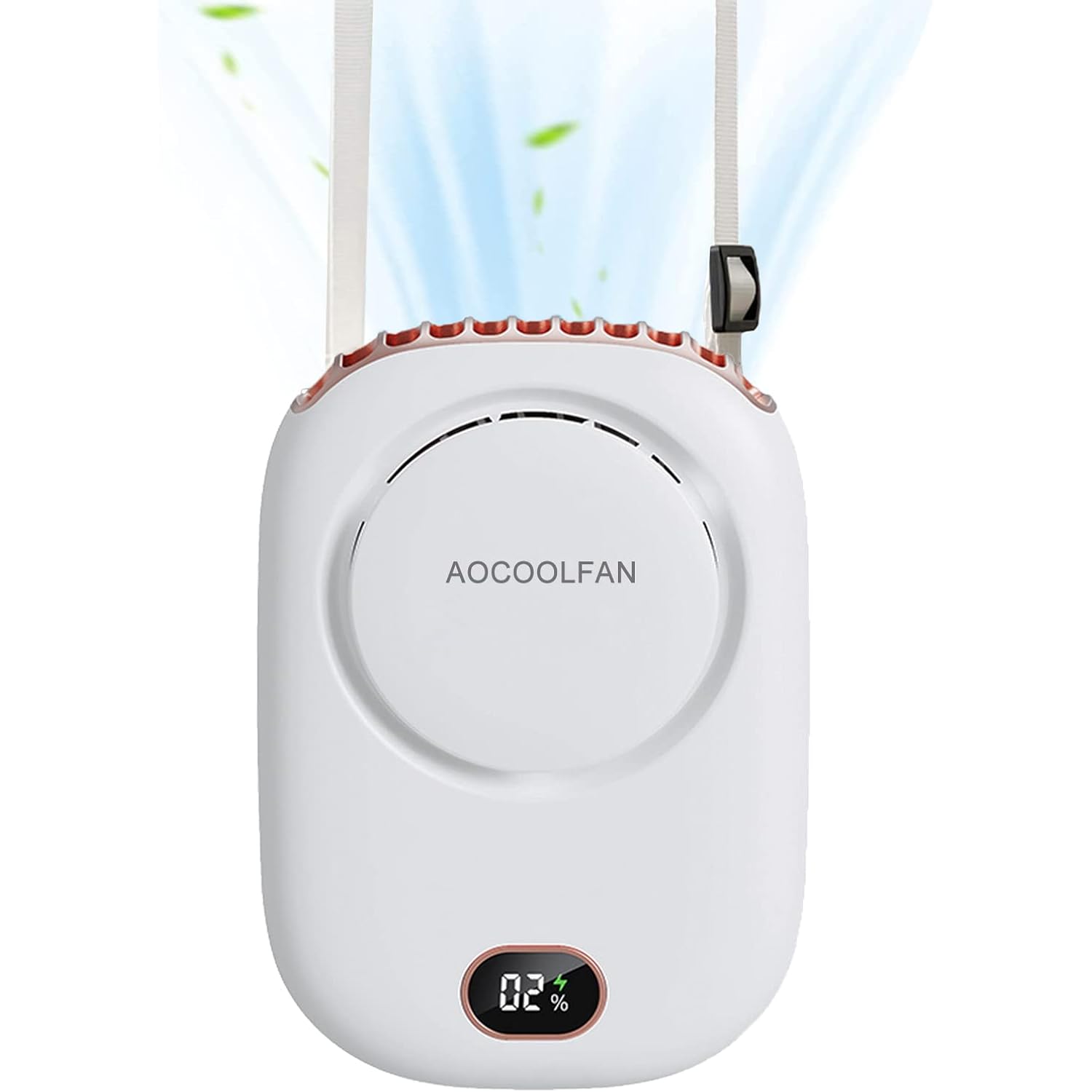 Aocoolfan Portable Neck Fan, Mini Small Personal Handheld Fan Usb Rechargeable 3 Speed For Girls Boys Woman Eyelash Travel Home Office Outdoor (White)