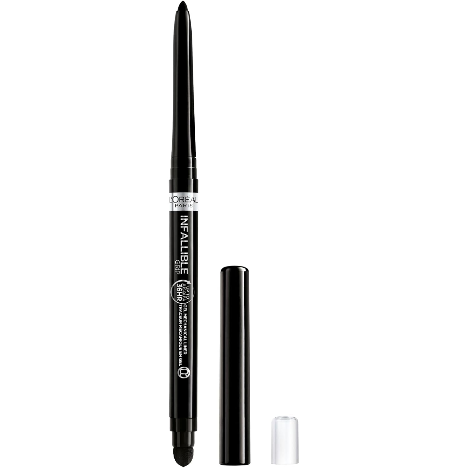 L'Oreal Paris Infallible Grip Mechanical Gel Eyeliner Pencil, Smudge-Resistant, Waterproof Eye Makeup with Up to 36HR Wear, Intense Black, 0.01 Oz