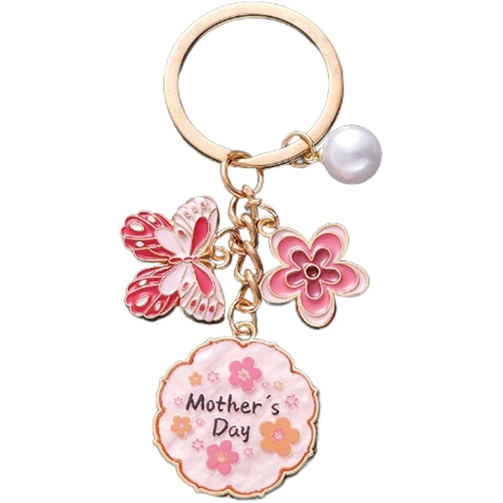 Small Cute Presents Mom Keychain Little keyring Pink Charm for Women, Mothers Day Birthday Gifts from Daughter Son