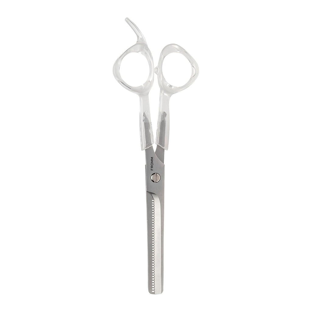 Fromm Professional Venture 5.75" 30-Tooth Easy Hair Thinning & Texturizing Shears In Clear & Matte Silver Japanese Steel Scissors With Beveled Blade For New Salon Stylist & Diy Home Use