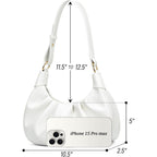 KKXIU Shoulder Bag Crescent Handbag Ruched Purse Underarm Bag Mini Hobo for Women,Detachable Gold Chain Crossbody Bag