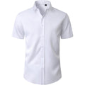 Men'S Short Sleeve Dress Shirts Stain Shield Stretch Button Down Shirt Business Casual Formal Wedding Office Tops