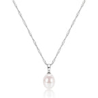 EAMTI Pearl Necklaces for Women Trendy 925 Sterling Silver Freshwater Cultured Single Pearl Necklace Dainty Pendant Necklace