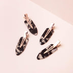 Kitsch Creaseless Hair Clips For Women - No Crease, No Bend Hair Clips For Styling, Bangs, Makeup Application, Face Wash | Recycled Acrylic - Black Terrazzo, 4Pcs
