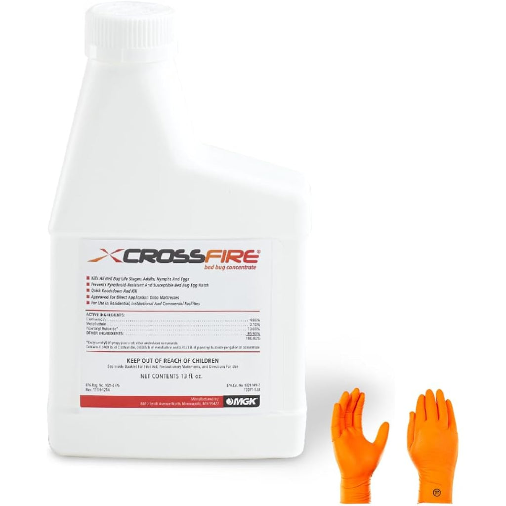 Crossfire Liquid Concentrate 13 Oz - Long-Lasting Bed Bug Control, Kils Bed Bugs And Their Eggs, Pyrethroid-Resistant.