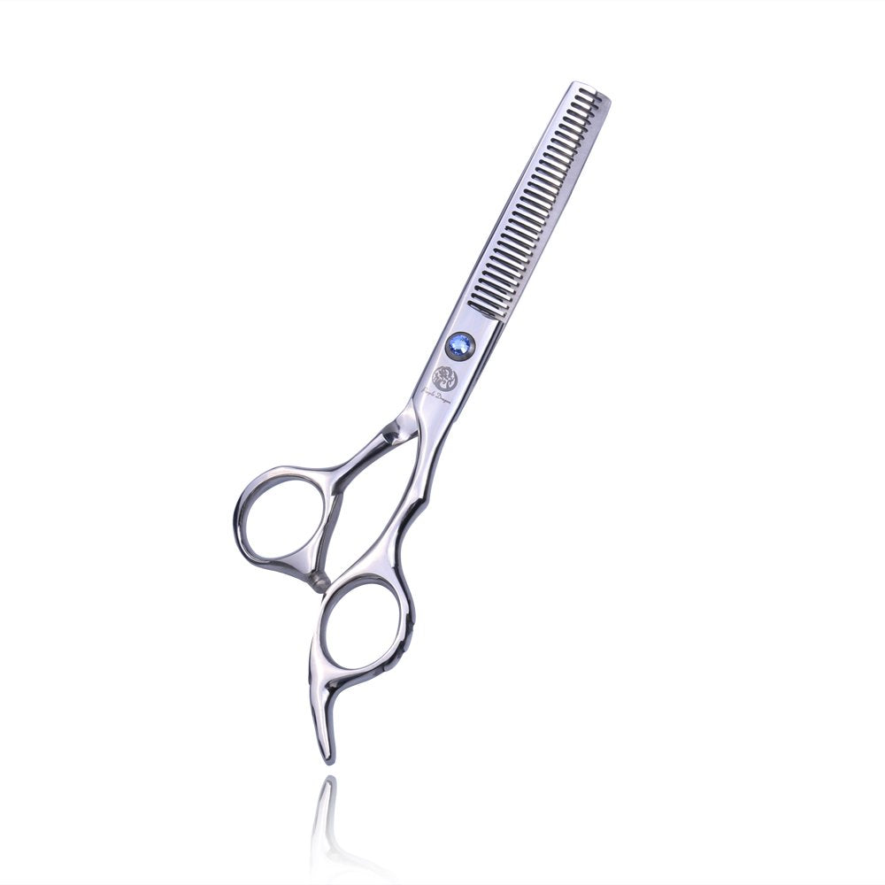 Purple Dragon Professional 6.0 Inch Double Teeth Barber Hair Thinning Scissor/Shear Set- Perfect For Hair Stylist Or Home Use