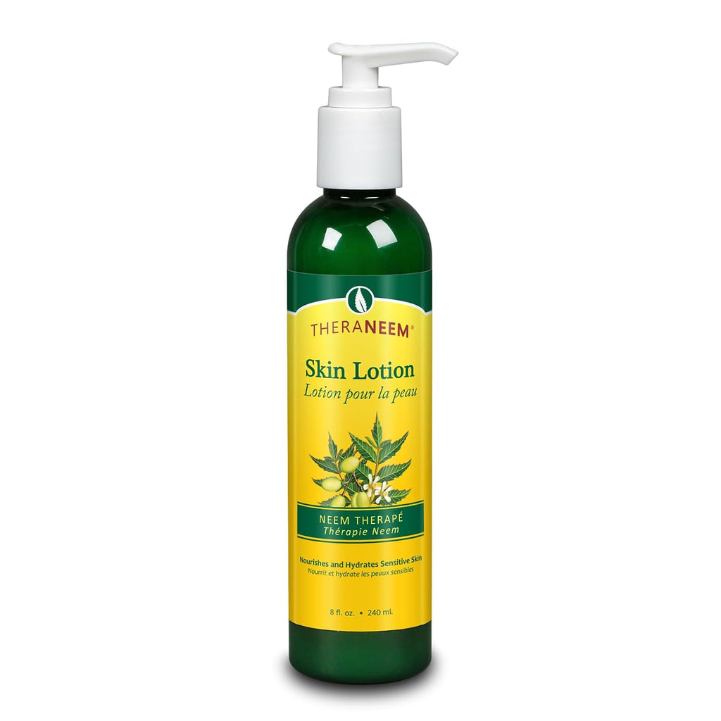 Theraneem Neem Soothing Skin Lotion For Men & Women - Moisturizing Cream For Hand & Body, Natural Care For Dry & Sensitive Skin, Made W/ Aloe, Shea Butter, & Organic Neem Oil - 8 Fl Oz