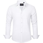 J.Ver Men'S Dress Shirts Solid Long Sleeve Stretch Wrinkle-Free Formal Shirt Business Casual Button Down Shirts