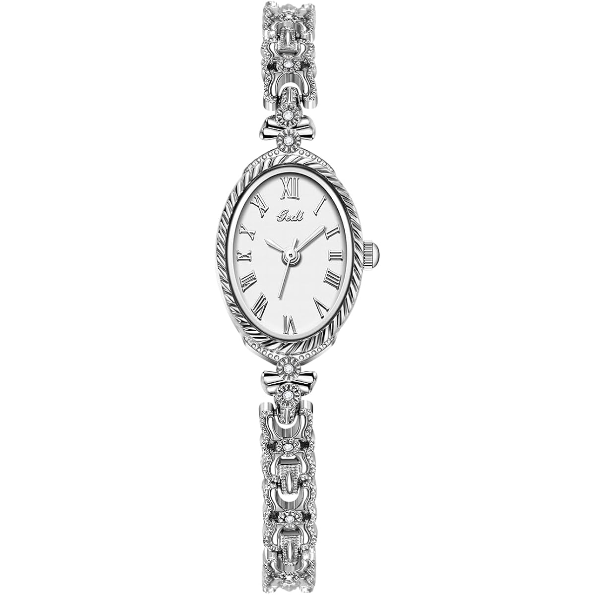 Fashion Vintage Gold Oval Quartz Watches For Women - Alloy Steel Band Slim Bracelet - Roman Numerals Numbers - Dainty Elegant Dress Wristwatch Waterproof