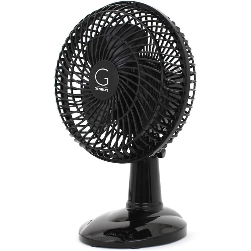 Genesis 6-Inch Clip Convertible Table-Top & Clip Fan Two Quiet Speeds - Ideal For The Home, Office, Dorm, More Black (A1Clipfanblack