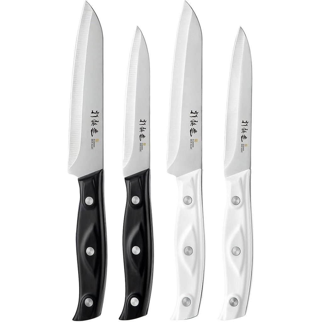 Hammer Iron Alley 4Pcs Paring Knife - 4/4.5 Inch Fruit And Vegetable Paring Knives - Ultra Sharp Kitchen Knife - Peeling Knives - German Stainless Steel-Abs Handle