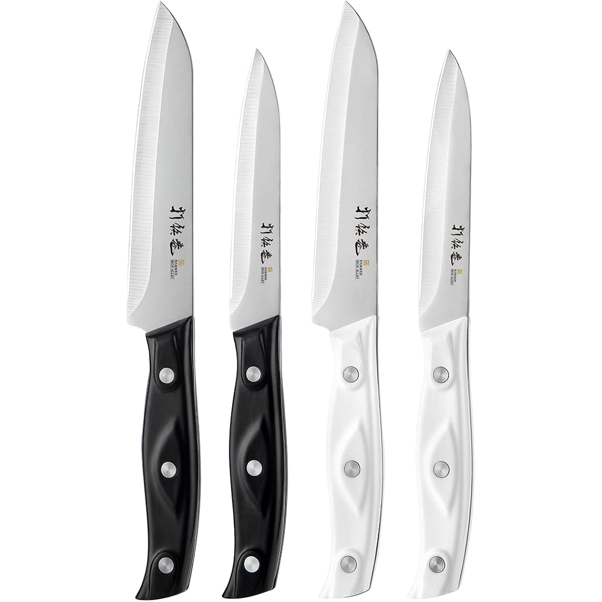Hammer Iron Alley 4Pcs Paring Knife - 4/4.5 Inch Fruit And Vegetable Paring Knives - Ultra Sharp Kitchen Knife - Peeling Knives - German Stainless Steel-Abs Handle
