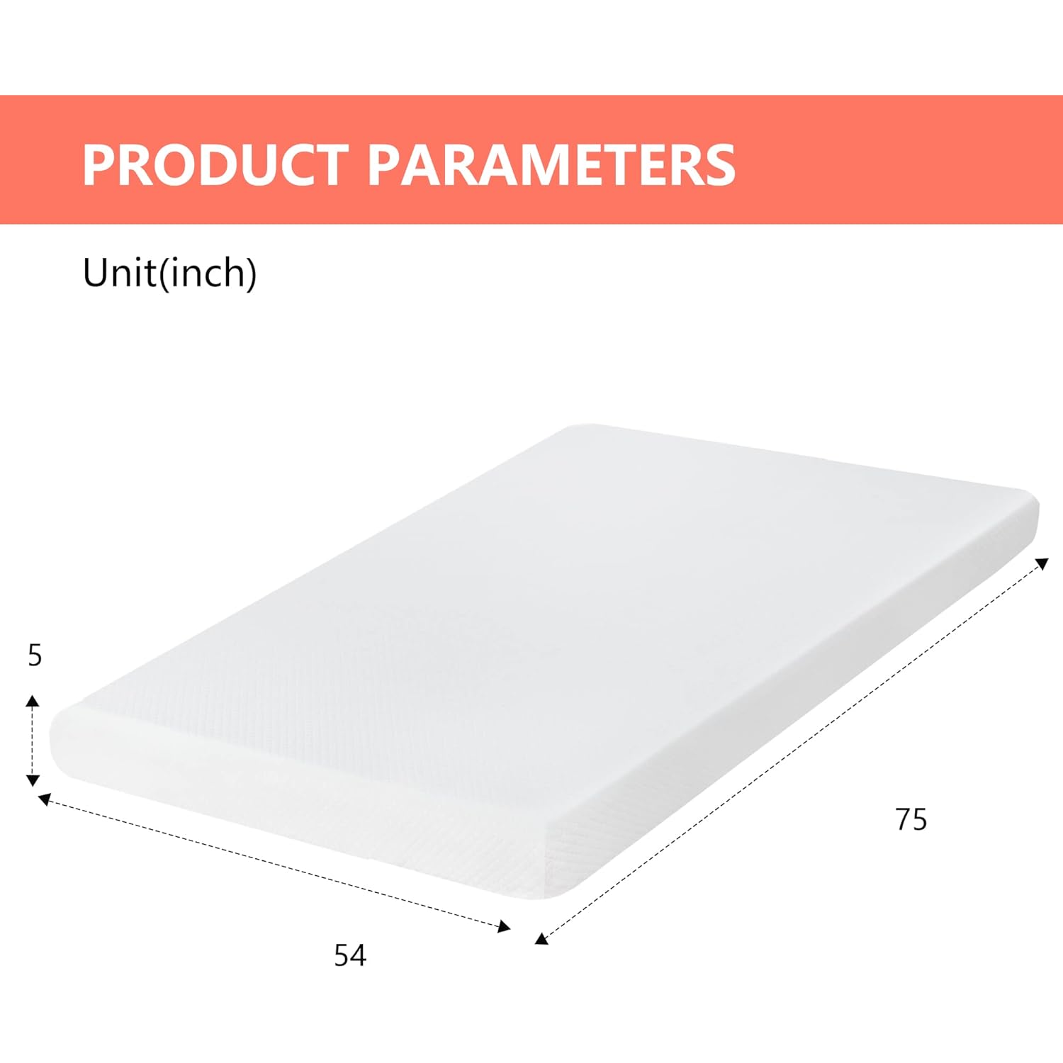 FDW | 5 Inch Full Mattress | Medium Firm | Gel Memory Foam Mattress | White | Bed in a Box, CertiPUR-US Certified | Pressure Relief, Cooling Ventilated Foam | Washable Removable Cover