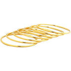 Glossy Thin Round Bangle Bracelet Set for Women, Set of 7
