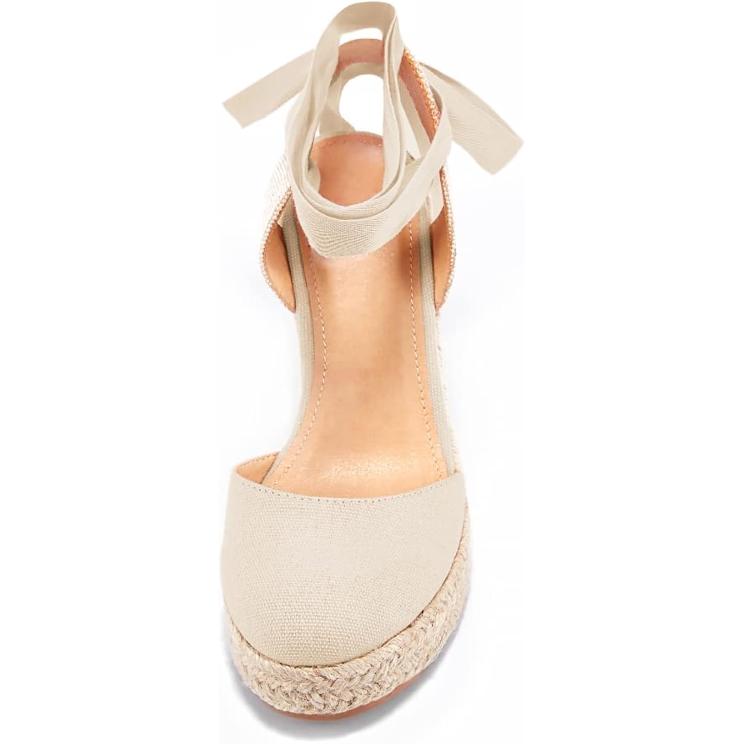 Ermonn Womens Espadrilles Wedge Sandals Platform Closed Toe Ankle Strap Lace Up Summer Shoes