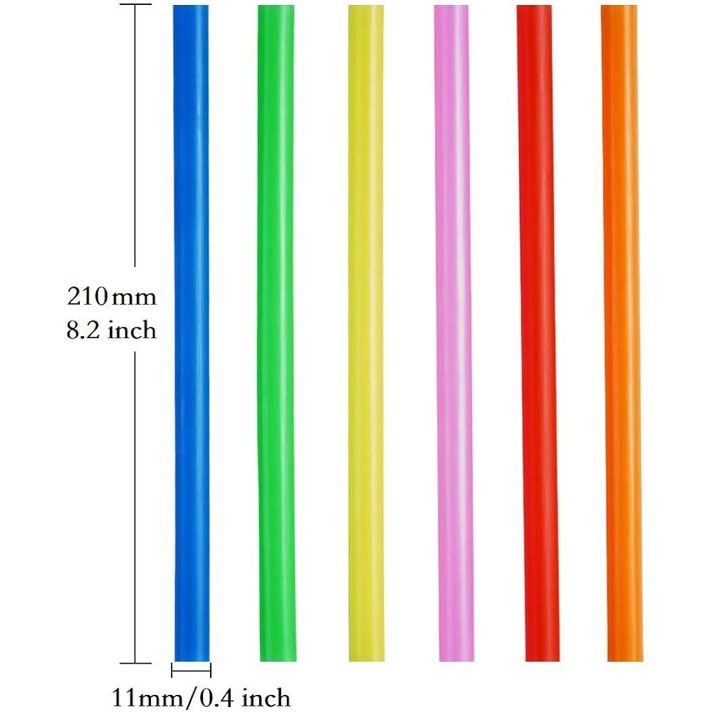 100 Pcs Jumbo Smoothie Straws,Colorful Disposable Wide-Mouthed Large Straw.