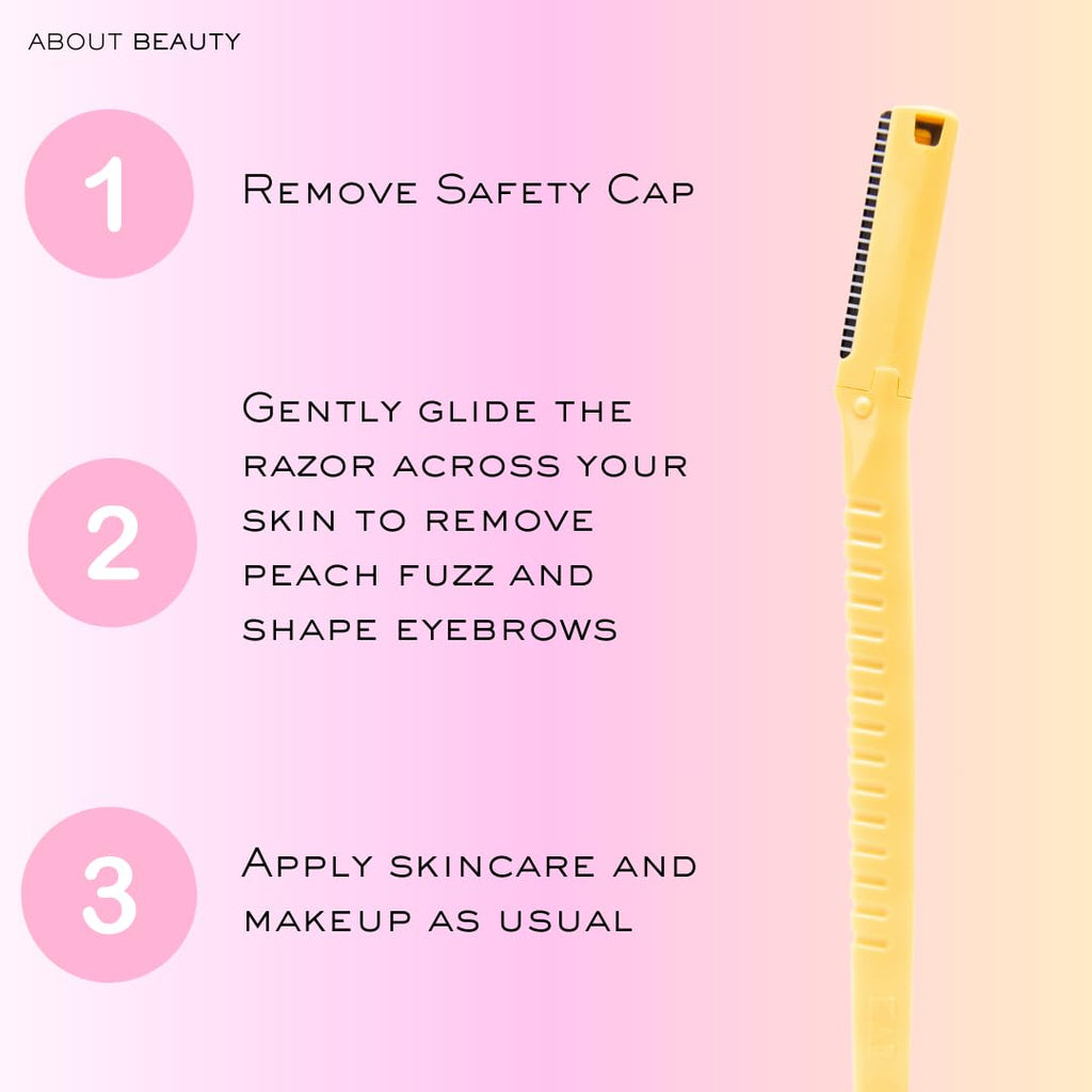 Face N Brow - 3 Beauty Groomers for Hair Removal, Ideal for Shaving, Exfoliating, Dermaplaning and Brow Shaping, Japanese Steel Gently Removes Facial Hair