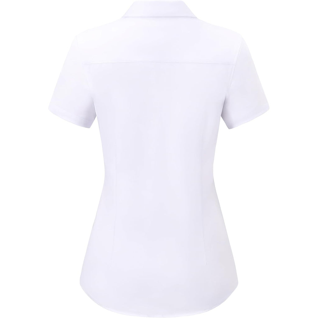 Button Down Shirts For Women Short Sleeve Dress Shirt Stretch Wrinkle Free Business Casual Office Blouse Work Tops