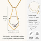 Pixie Wing Nordika Ring Keeper Necklace, 18k Gold-Plated Engagement Ring Holder (17.7" chain with 4'' extender)