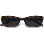 SOJOS Trendy Cat Eye Polarized Sunglasses for Women Men, Lightweight Retro 90s Y2K Small Thin Rectangle Sunnies SJ2670 Dark Tortoise/Grey
