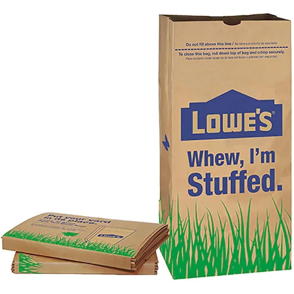 Lowe'S 30 Gallon Heavy Duty Brown Paper Lawn And Refuse Bags For Home And Garden (10 Count), Large (Lowesll)