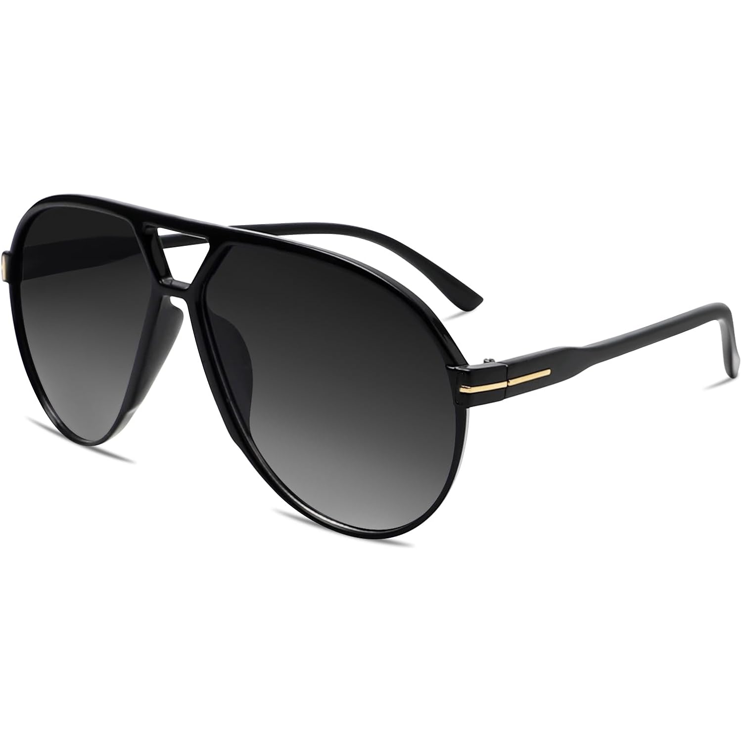 GUVIVI Retro Aviator Sunglasses for Women Men Oversized Classic 70s Vintage Trendy Tangle Free Square Aviators Sun Glasses