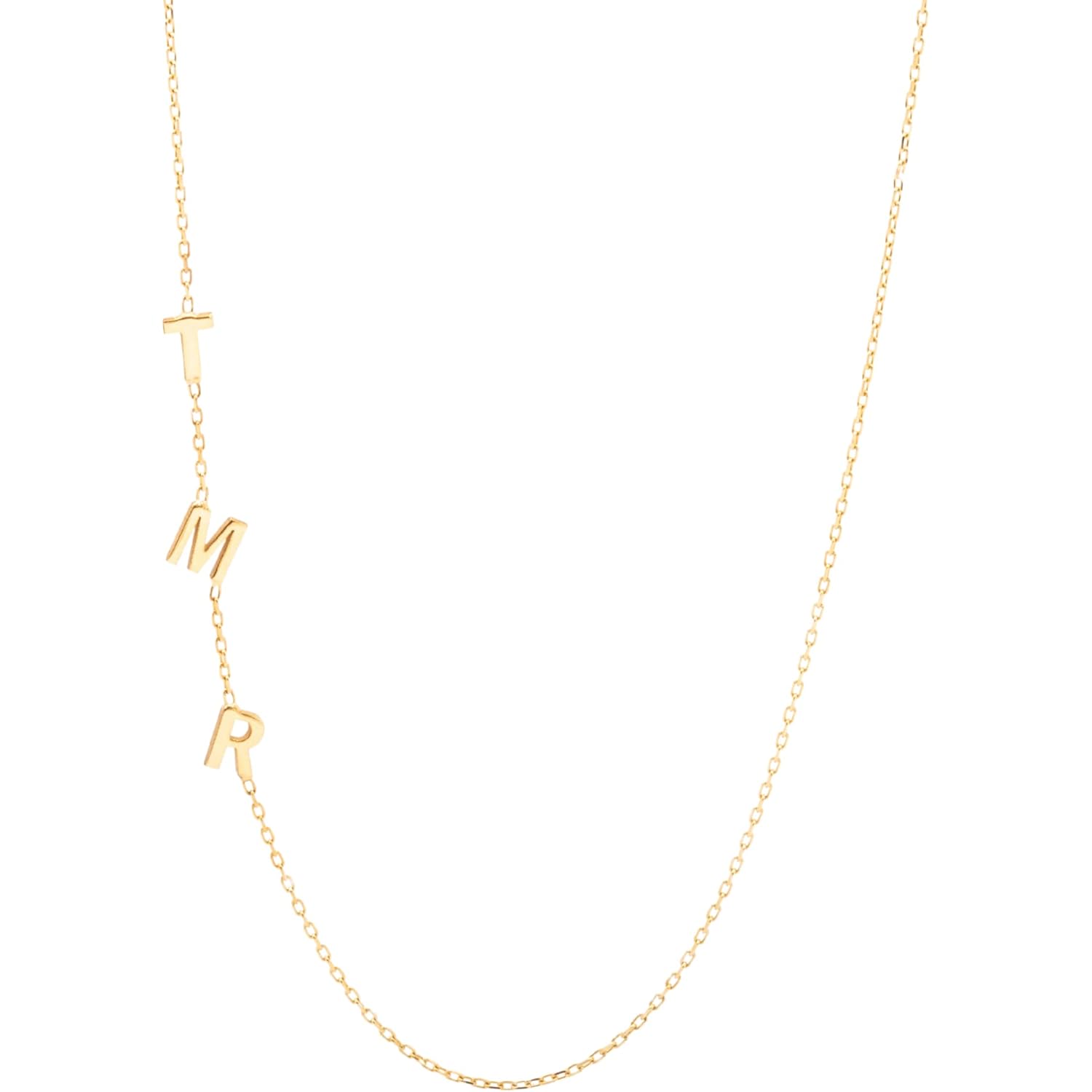 Sideways Initial Necklace 925 Sterling Silver, Personalized Initial Necklace for Women, Custom Letter Necklace, Dainty Sideways Letter Pendant