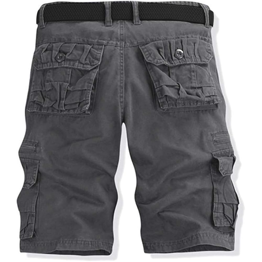 Akarmy Men'S Lightweight Multi Pocket Cotton Casual Cargo Shorts,Outdoor Twill Camo Shorts With Zipper Pockets(No Belt)