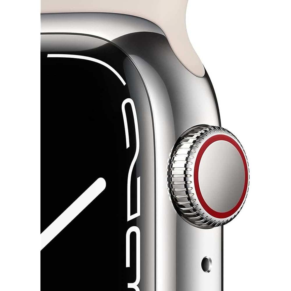 Apple Watch Series 7 (Gps + Cellular, 45 Mm) Starlight Aluminum Case With Starlight Sport Band (Renewed)