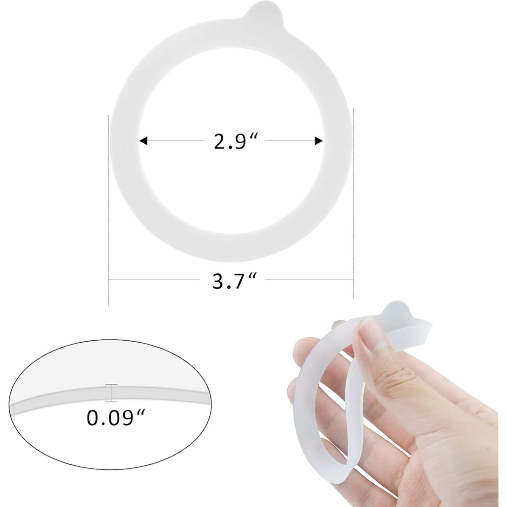 12 Pieces Rubber Seals Rings For Glass Jars, Airtight Silicone Replacement Gasket, Leakproof Silicone Gasket Sealing Rings For Mason Jars, Elastic And Fits Most Sizes (White)