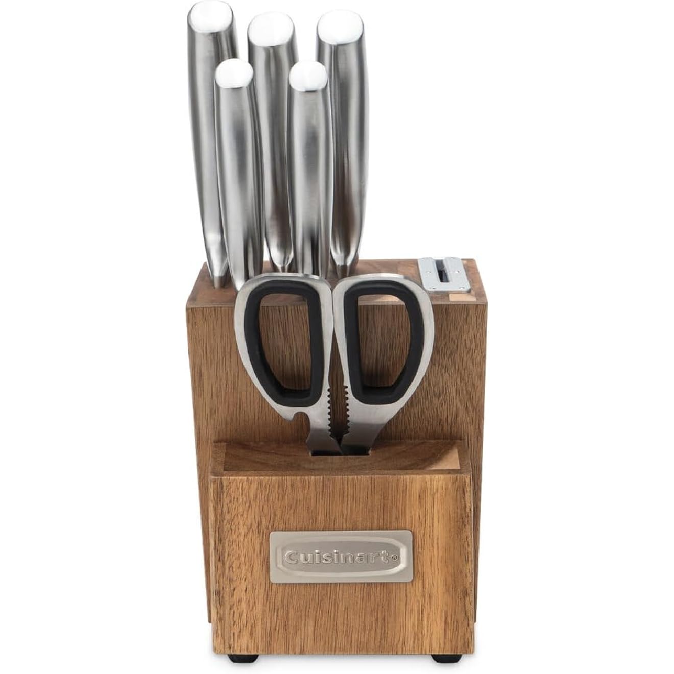 Cuisinart 7 Pc Stainless Steel Essentials Cutlery Block Set With Built In Sharpener