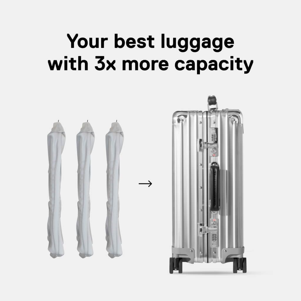 Ekster Travel Pack Vacuum Kit - Travel Vacuum Bags With Pump - Odor & Waterproof Anti-Rip Nylon Compression Bags - Space Saver Vacuum Storage Bags - Wireless Vacuum Pump For 15+ Items - 4Pack