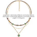boho layered Original design Retro style multi-layer beaded necklace Fashion women's gold-plated necklace M3396
