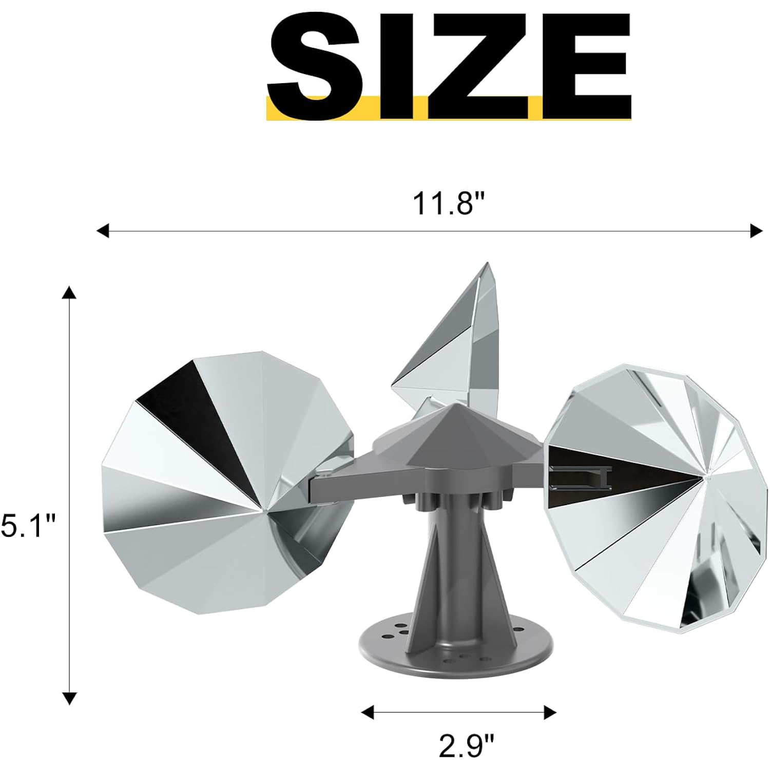 Offo Bird Scare Reflective Device, Bird Reflector With Plastic Base For Outside Patio, Keep Pigeon Woodpeckers And Sparrows Away From Outdoor Boats Roofs Gardens