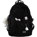 Gaxos Cute Aesthetic Backpack For School Middle Student Travel Pink Backpack Teens Girls Bear Pin Book Bags