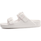 Funkymonkey Jelly Sandals For Women With Adjustable Buckle, Comfortable Chunky Slip-On Beach Slides, Waterproof Platform Shoes For Pool Shower Casual Wear