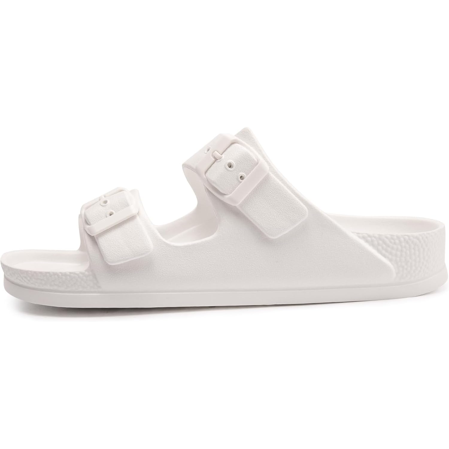 Funkymonkey Jelly Sandals For Women With Adjustable Buckle, Comfortable Chunky Slip-On Beach Slides, Waterproof Platform Shoes For Pool Shower Casual Wear