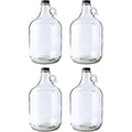 Fastrack 4-Pack 1 Gallon Glass Jug Set (128 oz) w/ Polyseal Caps | Multipurpose 1 Gallon Jug, & Detergent Dispenser for Laundry, Glass Jar for Liquids, Water & Juice