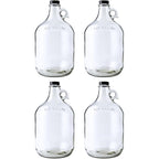 Fastrack 4-Pack 1 Gallon Glass Jug Set (128 oz) w/ Polyseal Caps | Multipurpose 1 Gallon Jug, & Detergent Dispenser for Laundry, Glass Jar for Liquids, Water & Juice