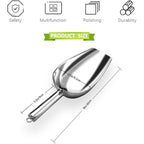 Metal Ice Scoop 6 Oz，Kitchen Ice Scooper for Ice Maker, Small Food Scoops for Bar Party Wedding Pet Dog Food, Stainless Steel Silver