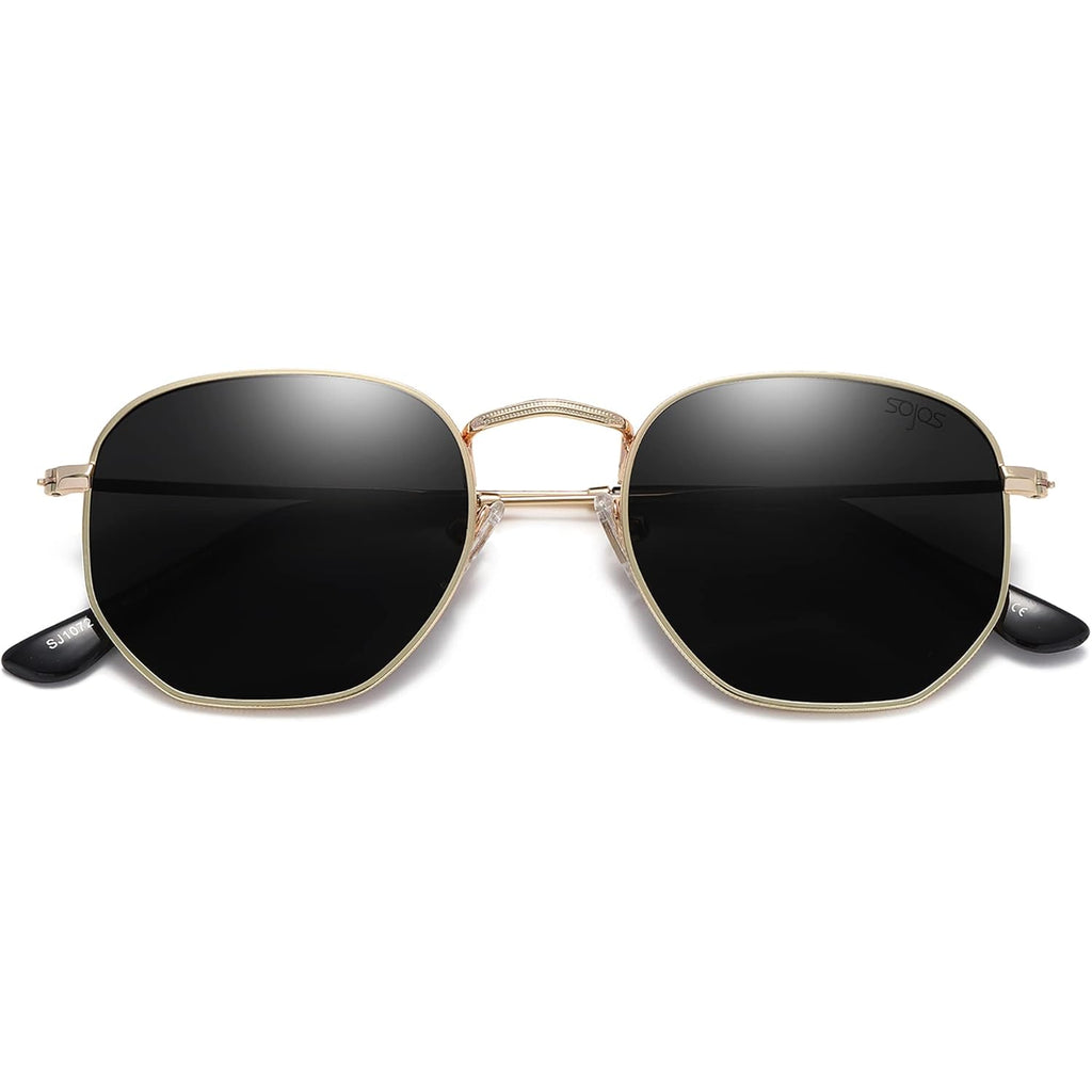 SOJOS Square Polarized Sunglasses for Women Men Small Hexagonal Polygon Shades SJ1072