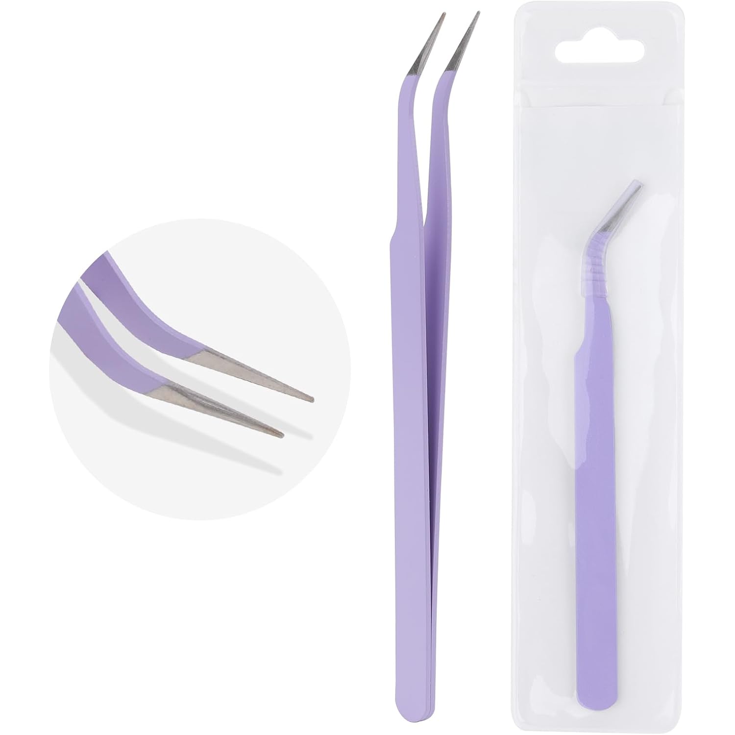 WENDY Lash Tweezers for Eyelash Extensions, Precision Fiber Stainless Steel Lash Applicator Tool for False Eyelashes, Precision Fiber Mega Volume lash-tweezers Use at Home