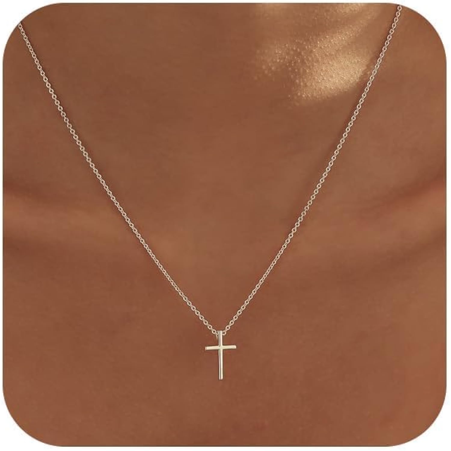 Cross Necklace for Women, Dainty 14K Gold Plated Cross Pendant Necklace Small Cross Choker Cute Gold Necklaces for Women Trendy Cute Baptism Religious Faith Jewelry Teen Gifts